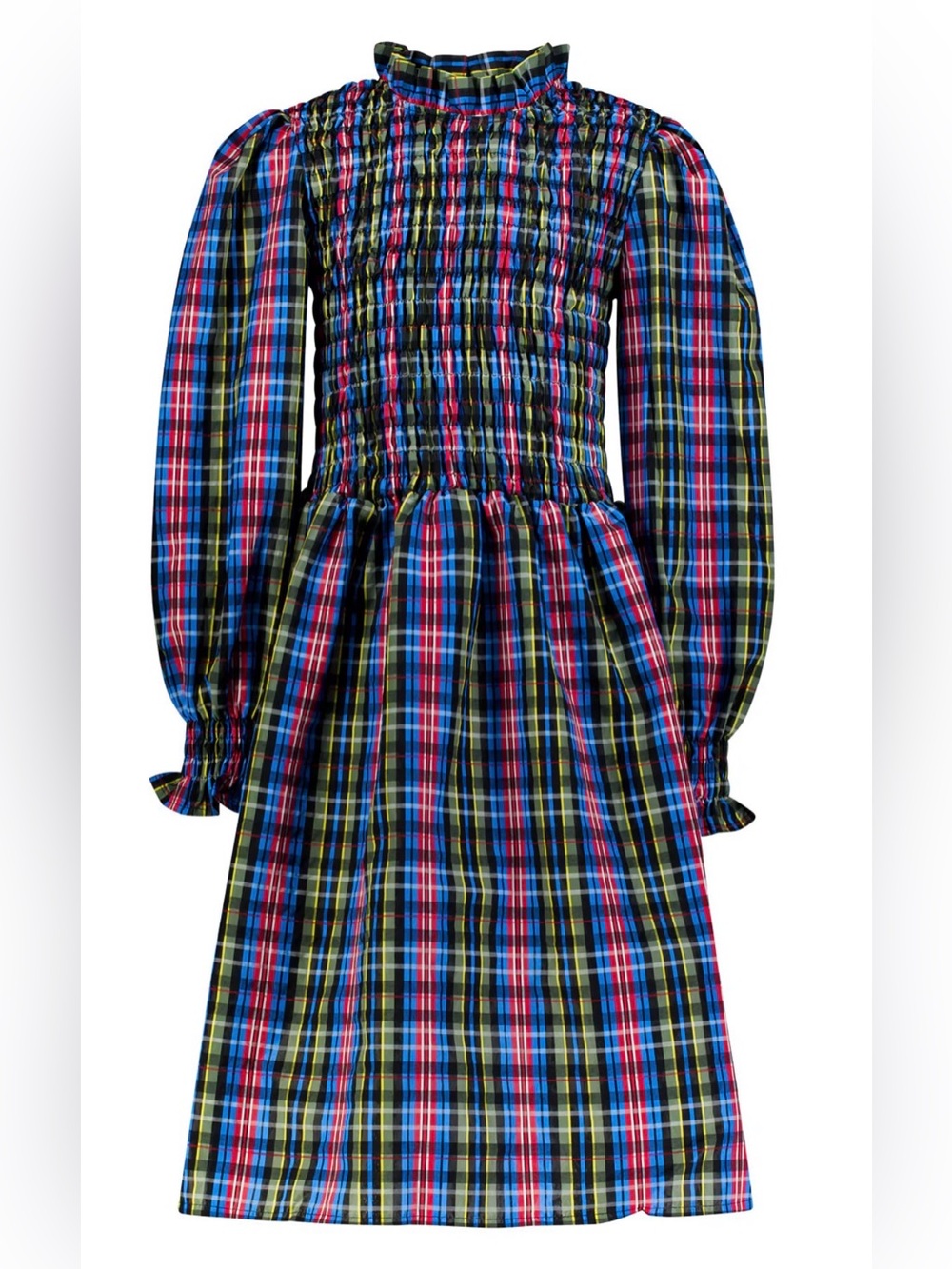 NWT the new society Long Sleeve Midi Dress in Navy Multi M